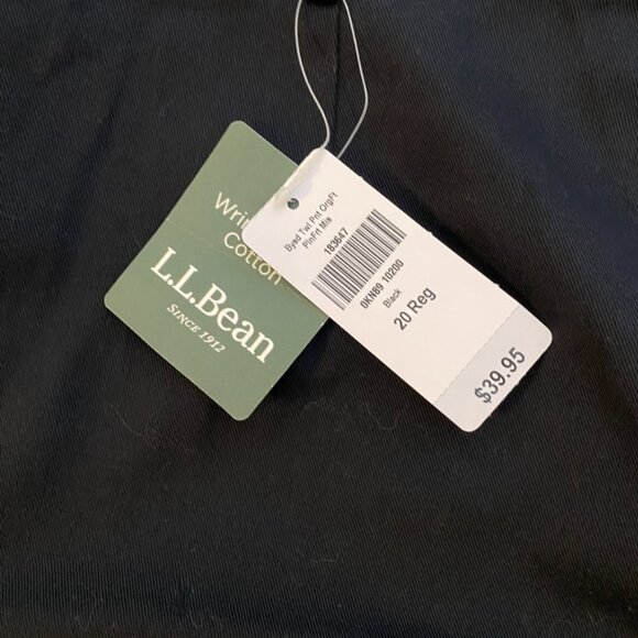 (2) L.L. Bean Original Fit pants 20R black and khaki NWT - Picture 6 of 9
